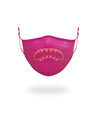 ADULT PINK SHARK FORM-FITTING FACE MASK