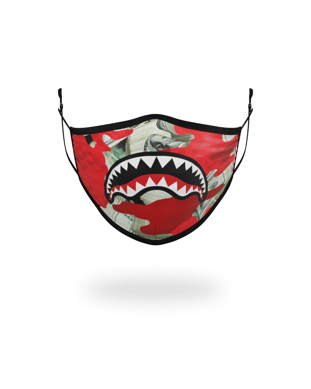 ADULT MONEY CAMO (RED) FORM-FITTING FACE MASK
