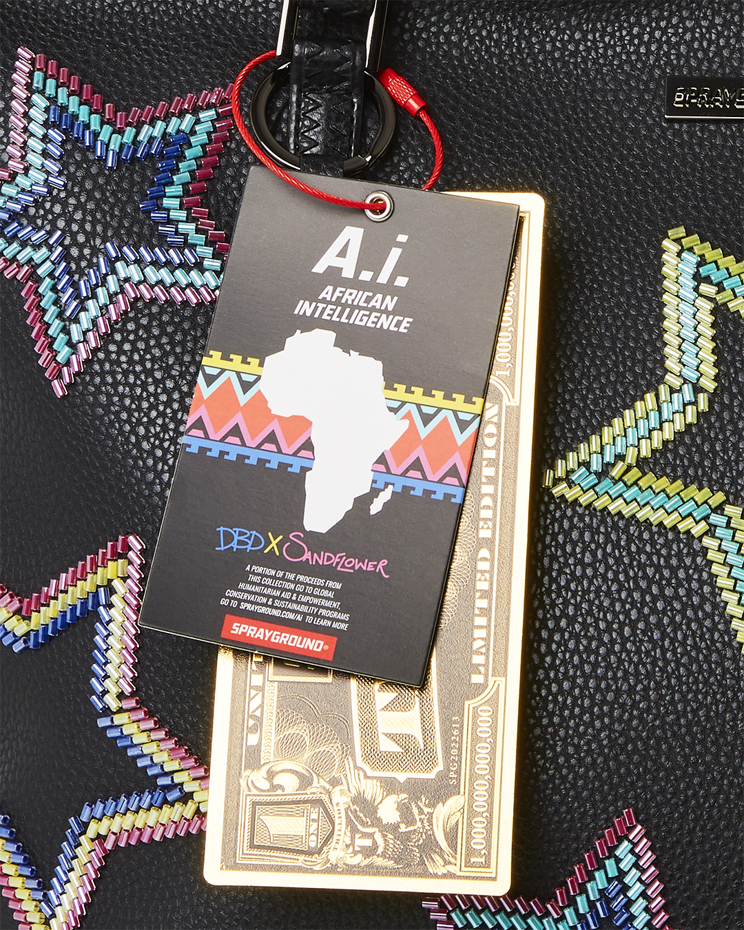 STAR RACER A.I.7 SANDFLOWER COLLAB BEADED TOTE